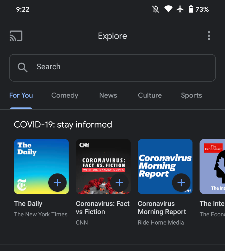 Google cria área informativa sobre o COVID-19 nas suas aplicações de notícias e podcasts – Mundo Smart - mundosmart