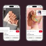 Dois telemóveis mostram exemplos de unhas e cabelo na funcionalidade Beauty Guides do Pinterest.